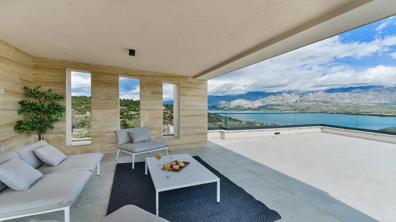 Villa Zariva With Pool And Panoramic Mountain And Vinjerac Croatia